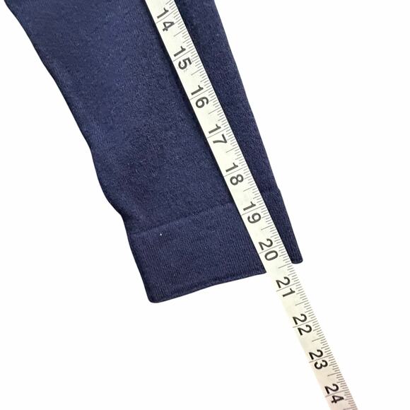 Meimeij Mixed Media Tunic Sweater M Navy Blue Wool Blend Layered Hem Top Luxury - Picture 11 of 16